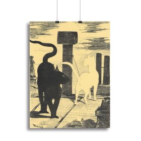 Rendevouz of Cats by Manet Canvas Print or Poster (type: Standard Framed Canvas Print, size: 12" x 8" / 30cm x 20cm (approx))