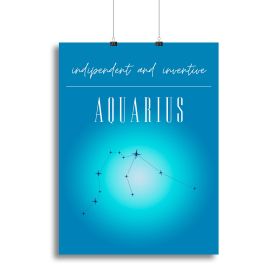 Aquarius Zodiac Vision Poster Canvas Print or Poster (type: Poster Print, size: 24" x 16" / 60cm x 40cm approx)