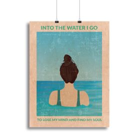 Into the Water Standard Wall Art Canvas Print or Poster (type: Standard Framed Canvas Print, size: 12" x 8" / 30cm x 20cm approx)