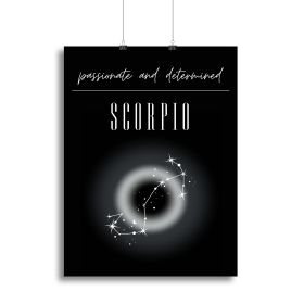 Scorpio Zodiac Vitality Poster Canvas Print or Poster (type: Standard Framed Canvas Print, size: 12" x 8" / 30cm x 20cm approx)