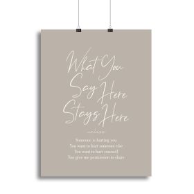 Say Here Stays Here Unless Canvas Print or Poster (type: Poster Print, size: 32" x 24" / 80cm x 60cm approx)