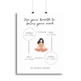 Box Breathe Yoga Canvas Print or Poster (type: Standard Framed Canvas Print, size: 16" x 12" / 42cm x 30cm approx)