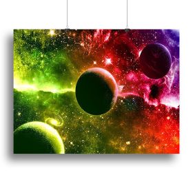 Nebula Stars and Planets Canvas Print or Poster (type: Poster Print, size: 16" x 12" / 42cm x 30cm (approx))