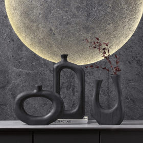 Anvia woodiness Vase Black (size: Large Size)