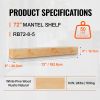 Fireplace Mantel, 72" x 8" x 5", 50 lbs Weight Capacity, Natural Wood Mantel for Over Fireplace, Wall Mounted Floating Farmhouse Shelf
