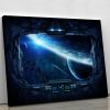 View of outer space from the window of a space station Canvas Print or Poster
