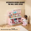 Play Kitchen for Kids, Wooden Toy Kitchen Set with Lights and Sounds, Toddler Kitchen with Ice Maker, Oven, Sink, Microwaves