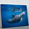 Dolphin at the surface Canvas Print or Poster