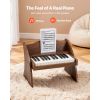 Kids Piano Keyboard, 25 Keys Wooden Digital Piano for Kids, Mini Music Educational Instrument Toy with Realistic Sound, Dual Power
