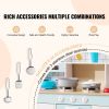 Play Kitchen for Kids, Wooden Toy Kitchen Set with Lights and Sounds, Toddler Kitchen with Ice Maker, Oven, Sink, Microwaves