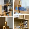 Nordic Abstract Gold Humanoid Sculptures – Modern Resin Tabletop Art
