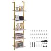 Ladder Shelf, 5-Tier Bookshelf 15.6x11.8in, Open Wall-Mounted Ladder Shelf with Metal Frame,Storage Rack Sundries Holder for Kitchen Bedroom Bathroom
