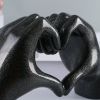 Nordic Heart Hands Resin Sculpture – Abstract Love Figurine