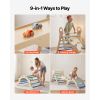 Pikler Triangle Set, 9-in-1 Toddler Climbing Toys Indoor, with 2 Wooden Cars, Cushion, Triangle, Arch, and Ramp, 150 lbs Load