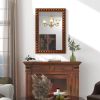 24 x 36 Inches Rustic Wall Mirror with Solid Wood Frame for Living Room  Bedroom
