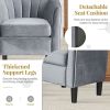 Upholstered Teddy Velvet Club Barrel Chair with Ottoman with Footrest