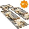 Three-piece kitchen rug set, non-slip and washable, abstract pattern kitchen hallway rug, soft and comfortable, suitable for sinks, floors, entrances