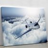 private jet flying over the earth Canvas Print or Poster