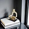 Resin Abstract Sculpture, Meditation & Reading Posture, Modern Home Decor Decor for Desk/Shelf