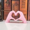 Small Heart Hands Sculpture Decor for Living Room Bedroom Bookshelf Coffe Table and Office Display, Love Finger Statue Modern Aesthetic Home Decor