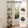 Ladder Shelf, 5-Tier Bookshelf 15.6x11.8in, Open Wall-Mounted Ladder Shelf with Metal Frame