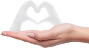 Small Heart Hands Sculpture Decor for Living Room Bedroom Bookshelf Coffe Table and Office Display, Love Finger Statue Modern Aesthetic Home Decor