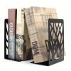 Twig Metal Retro Iron Textbook File Classification Bookend Shelf Black / White Bookend