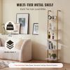 Ladder Shelf, 5-Tier Bookshelf 15.6x11.8in, Open Wall-Mounted Ladder Shelf with Metal Frame,Storage Rack Sundries Holder for Kitchen Bedroom Bathroom