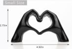 Small Heart Hands Sculpture Decor for Living Room Bedroom Bookshelf Coffe Table and Office Display, Love Finger Statue Modern Aesthetic Home Decor