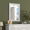 24 x 36 Inches Rustic Wall Mirror with Solid Wood Frame for Living Room  Bedroom