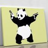 Banksy Panda Yellow Canvas Print or Poster
