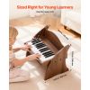 Kids Piano Keyboard, 25 Keys Wooden Digital Piano for Kids, Mini Music Educational Instrument Toy with Realistic Sound, Dual Power