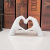 Small Heart Hands Sculpture Decor for Living Room Bedroom Bookshelf Coffe Table and Office Display, Love Finger Statue Modern Aesthetic Home Decor