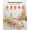 9-in-1 Pikler Triangle Climbing Set for Toddlers – Wooden Climber with Ramp, Arch, 2 Toy Cars & Washable Cushion